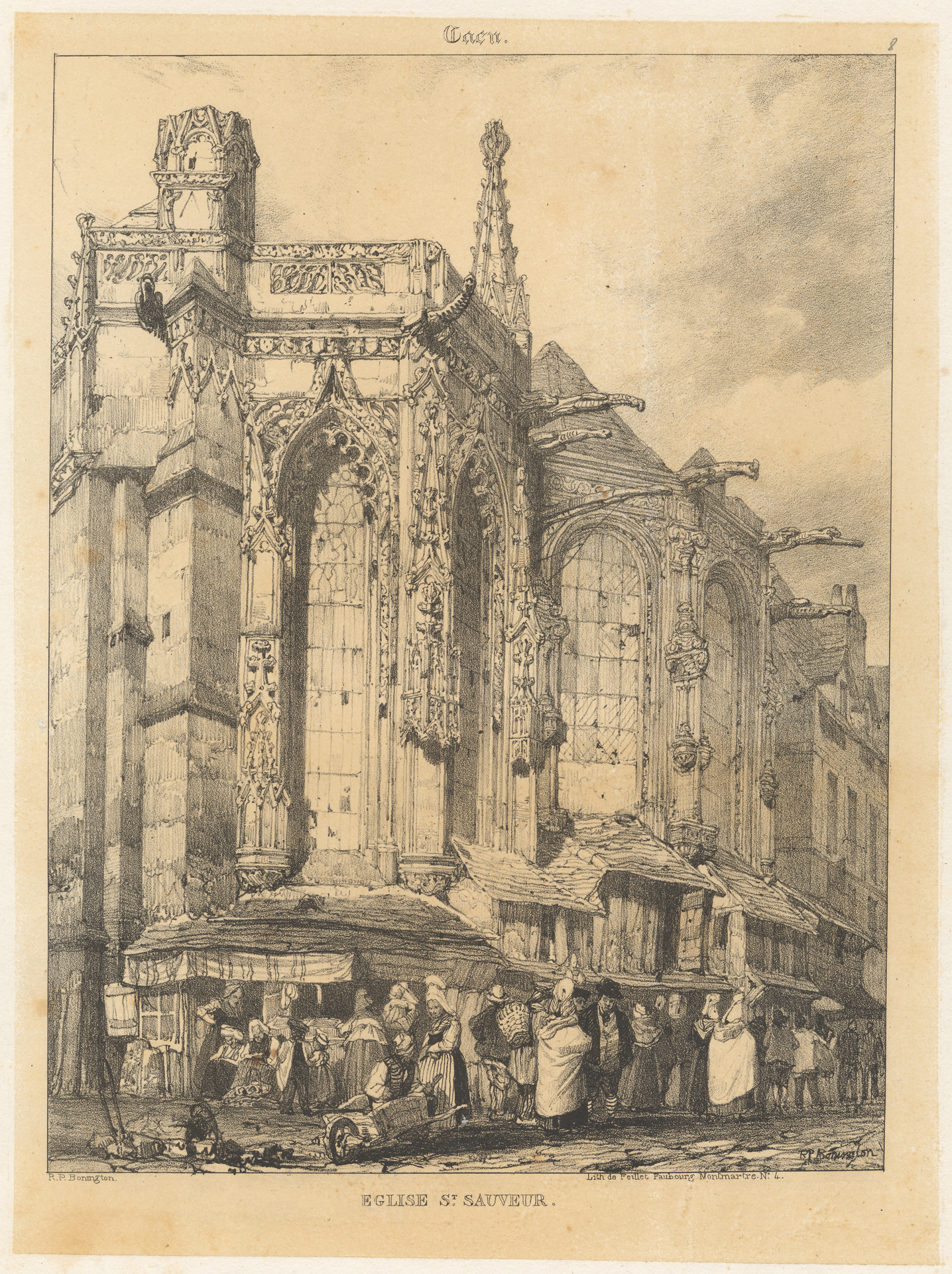 Bonington, Eglise Saint Sauveur, Caen lithograph