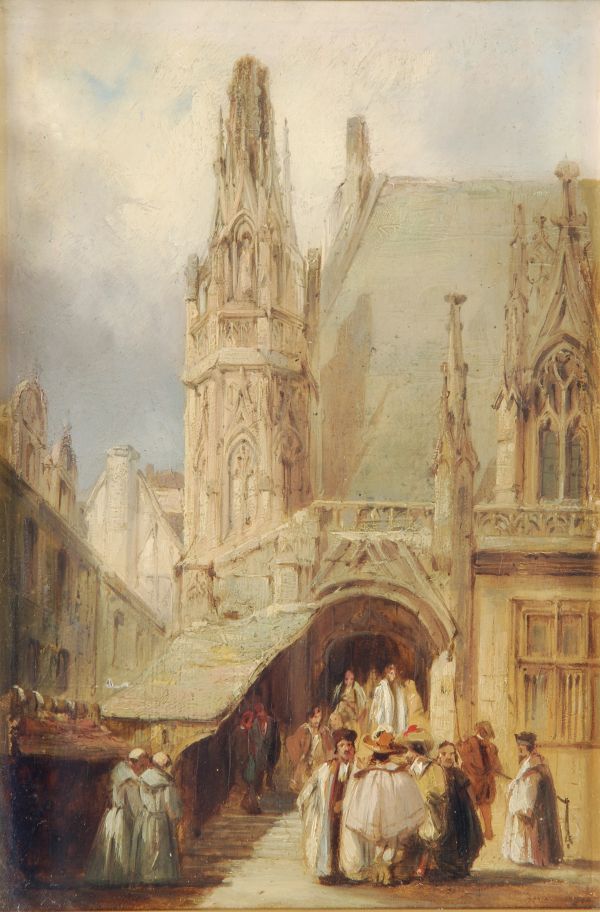 R. P Bonington, Palais de Justice, Rouen, oil sketch