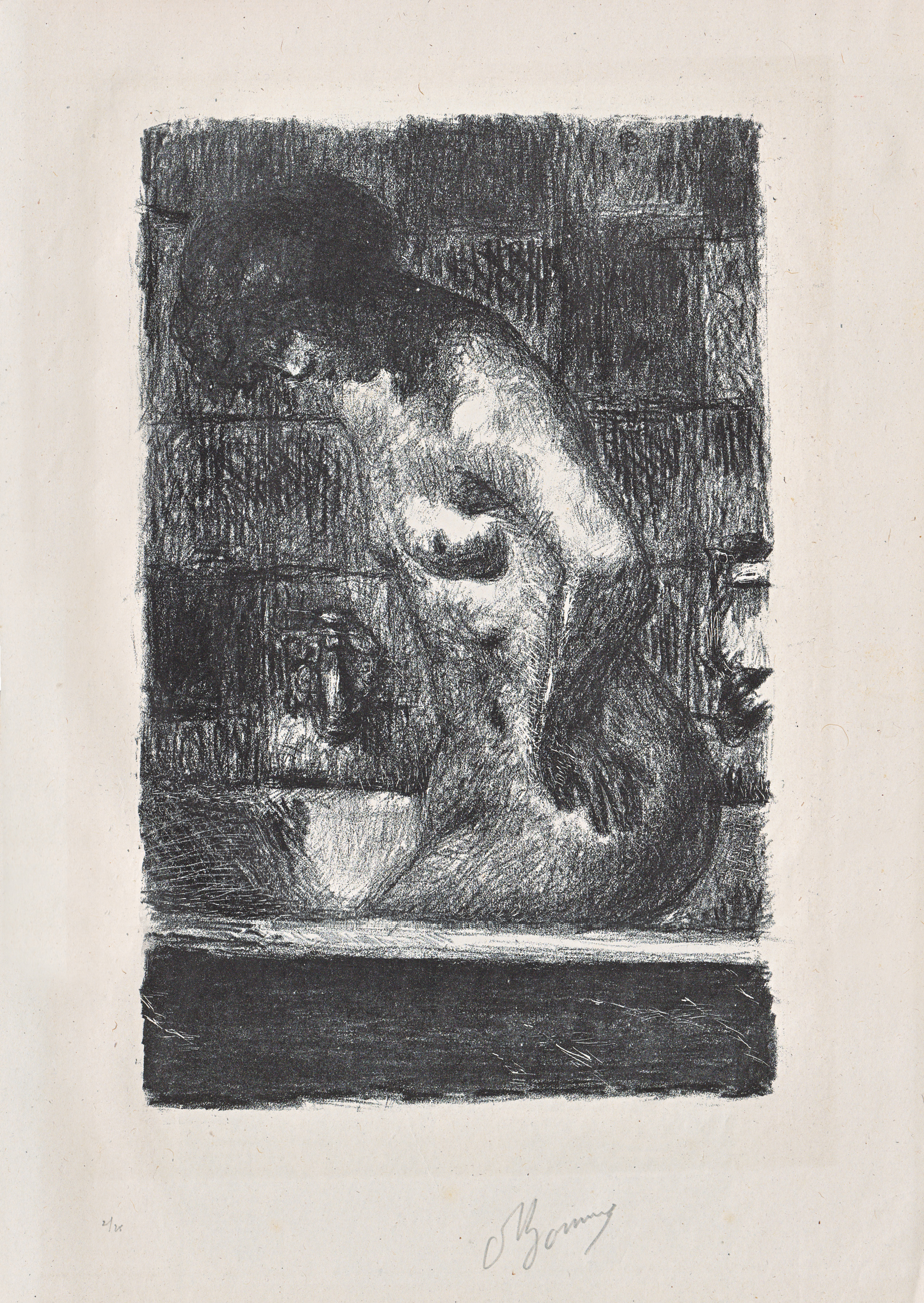 Bonnard, Femme debout dans sa Baignoire, lithograph, 1925