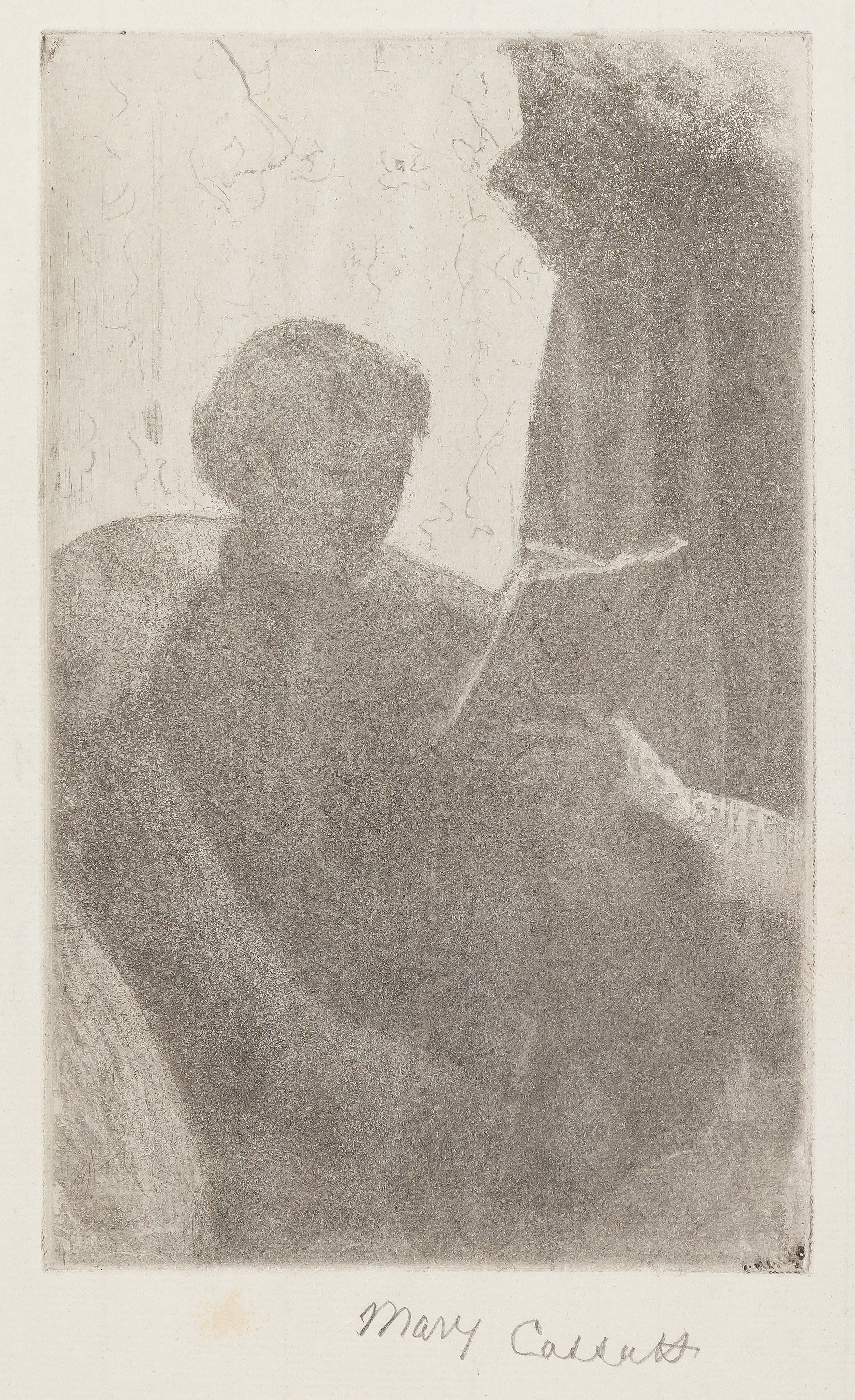 Mary Cassatt, Lydia Reading, Turned toward Right, circa 1881, soft-ground etching and aquatint