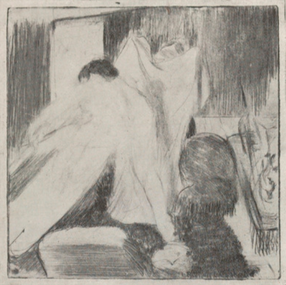 Edgar Degas, La Sortie du Bain, etching, 1st state (Delteil)