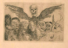 James Ensor, The Deadly Sins dominated by Death, etching