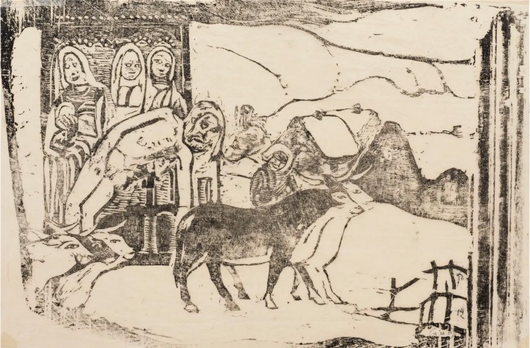 Paul Gauguin, Calvaire Breton,bois gravé