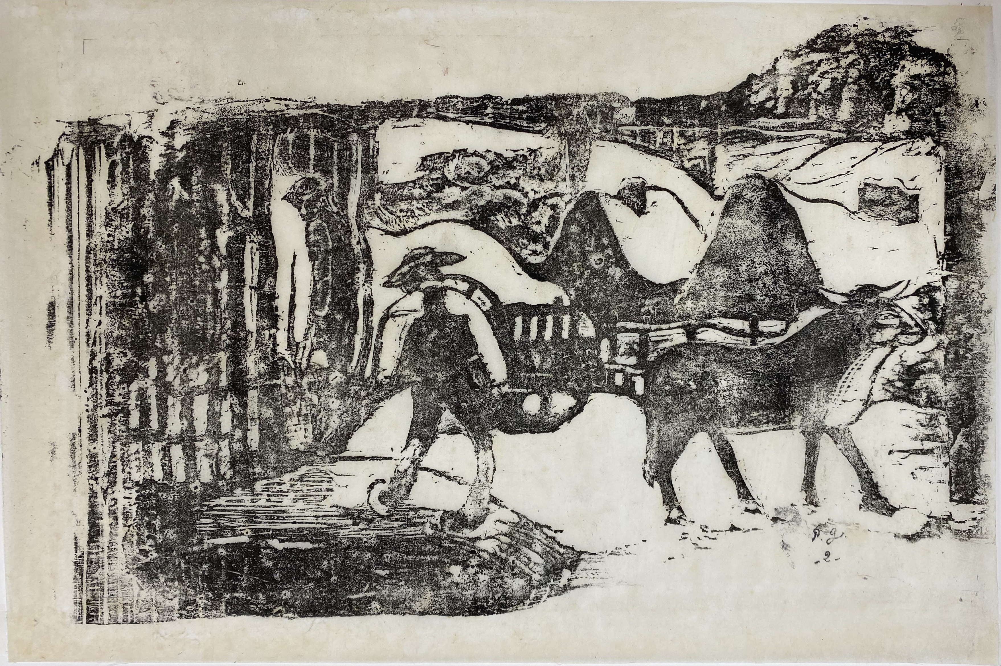 Paul Gauguin, Le Char à Boeufs, 1898-99, woodcut