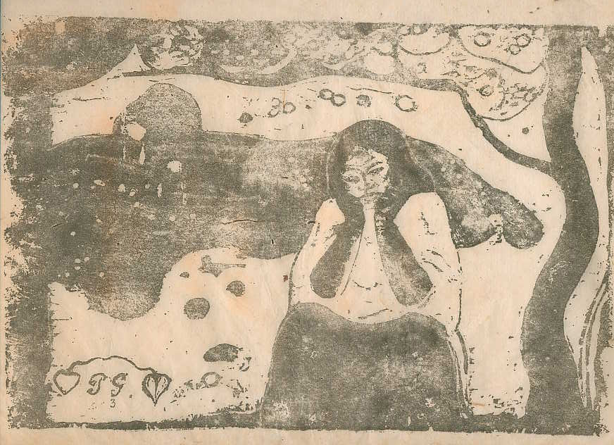 Paul Gauguin, Misères Humaines, woodcut