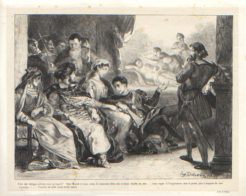 Delacroix, Hamlet, lithograph, Plate 6