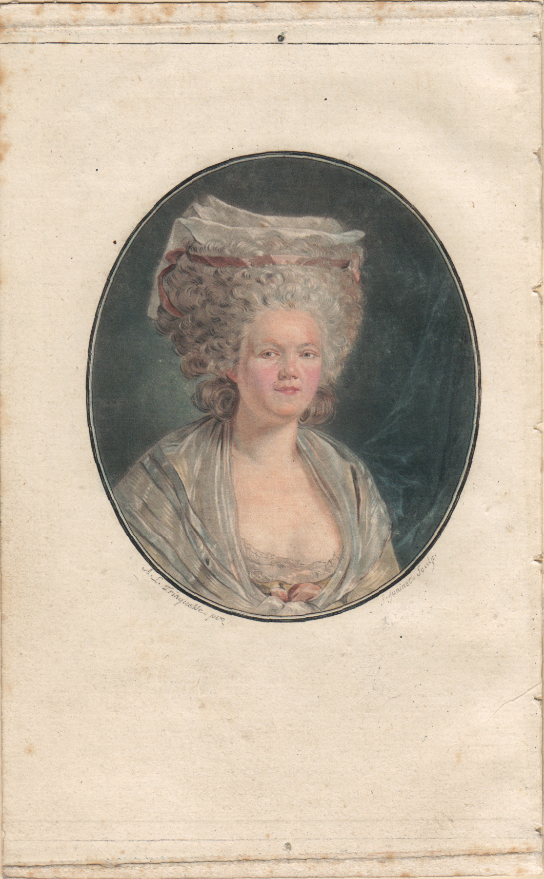 Janinet, Mademoiselle Bertin, color engraving and aquatint, circa 1780