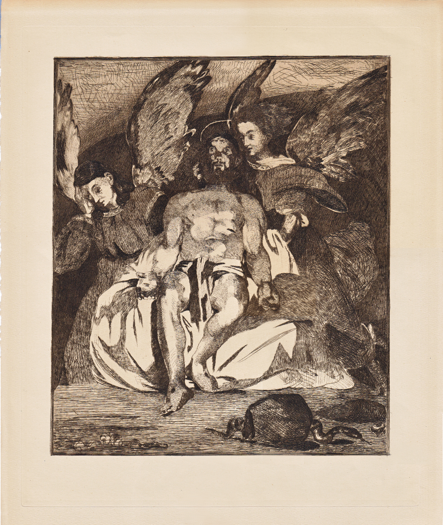 Edouard Manet, Le Christ aux Anges, etching