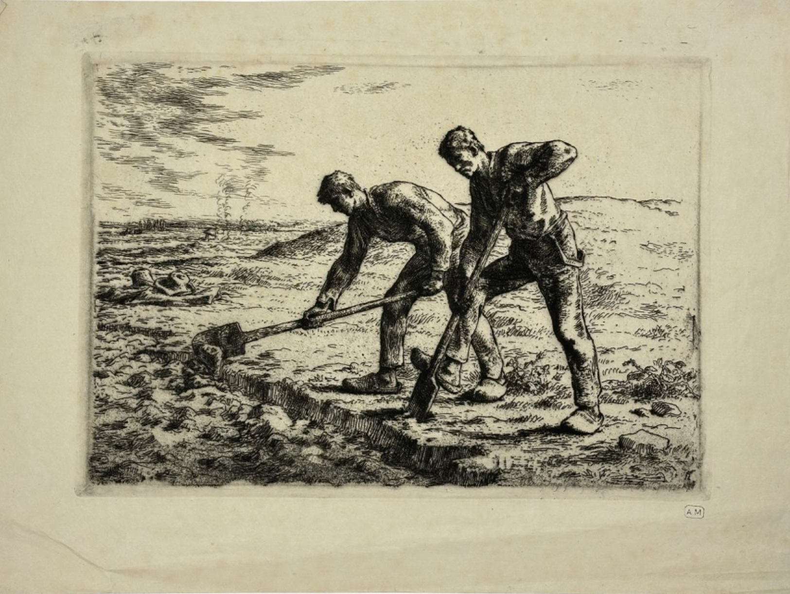 Jean-Franois Millet, Les Bcheurs, 1855, etching