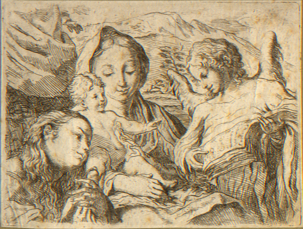 Virgin and Child with Saint Catherine, etching