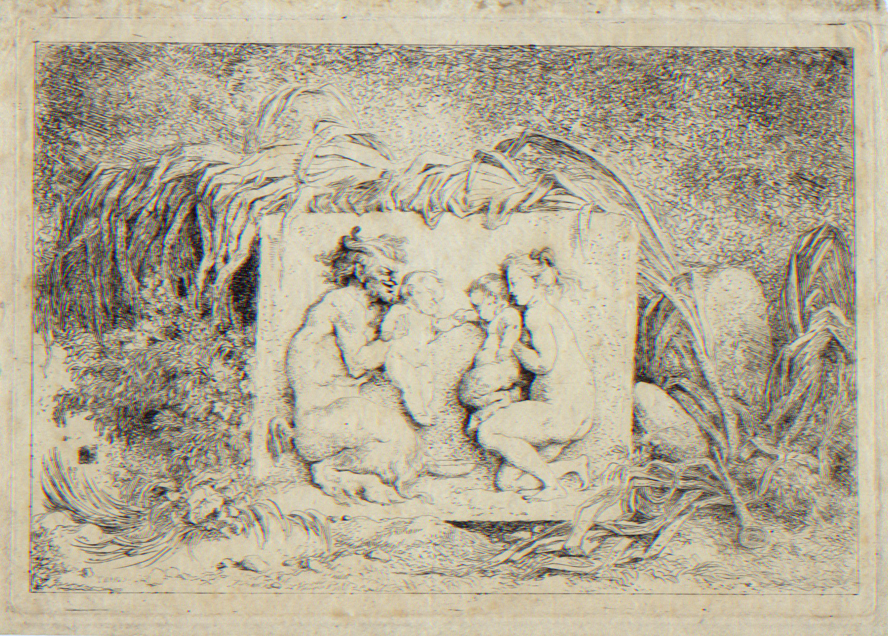 Fragonard, La Famille du Satyre, etching