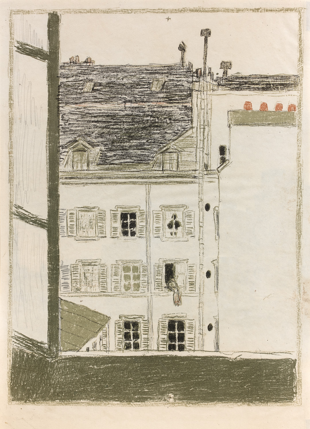 Bonnard, maison dans la Cour, color lithograph, 1899