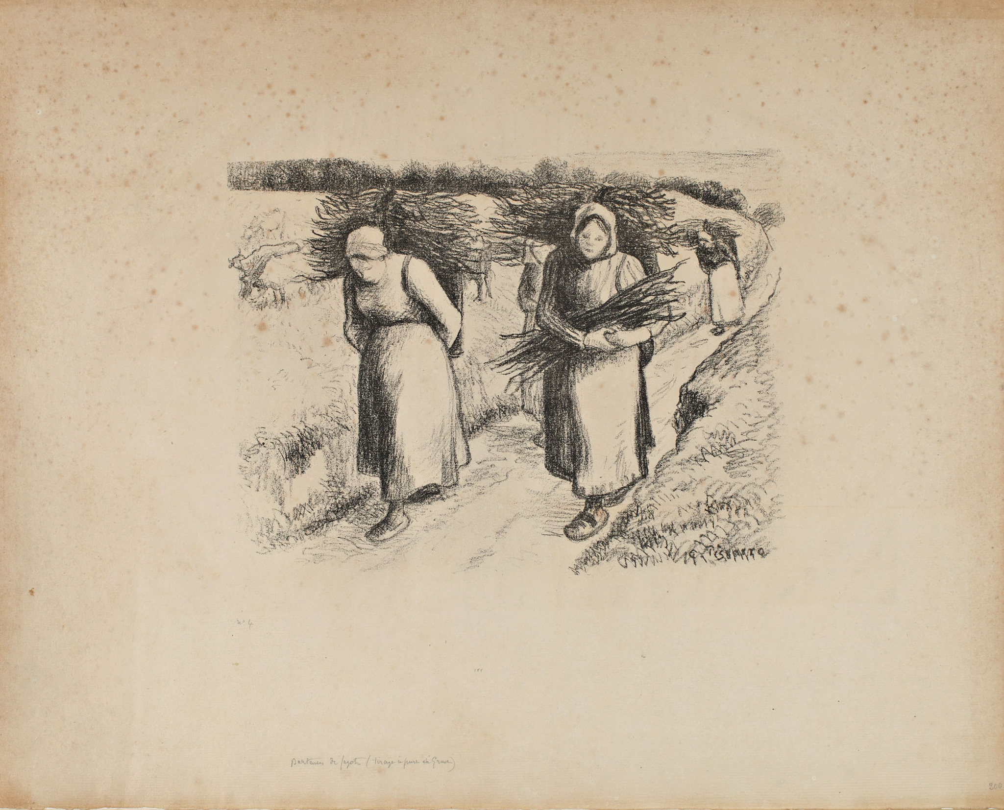 Pissarro, Porteuses de Fagots, lithograph