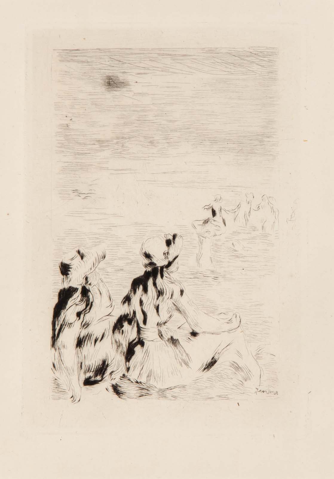 Renoir, Sur la Plage, à Berneval, drypoint