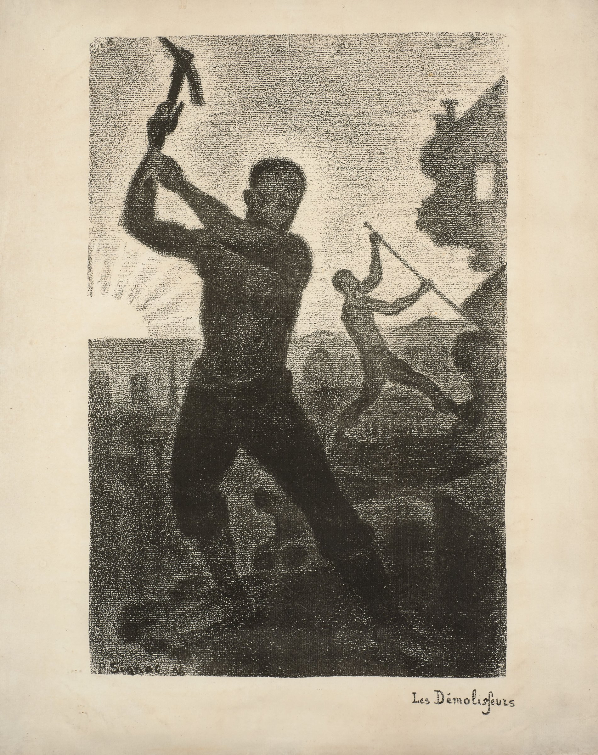 Paul Signac, Les Démolisseurs, lithograph 1896