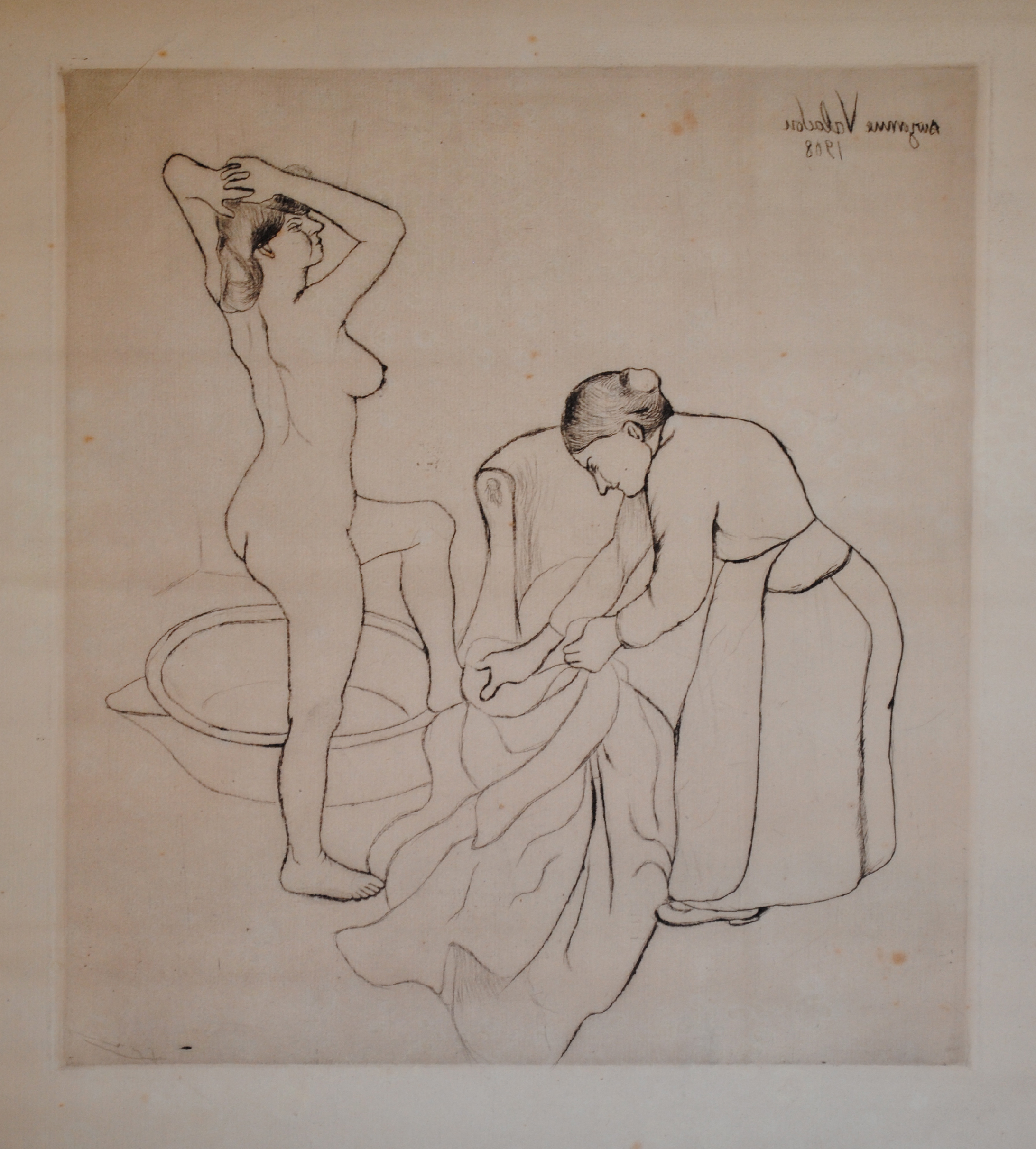 Valadon, Fille aux Gros Seins et Femme Vieille (E24), soft-ground etching, 1908